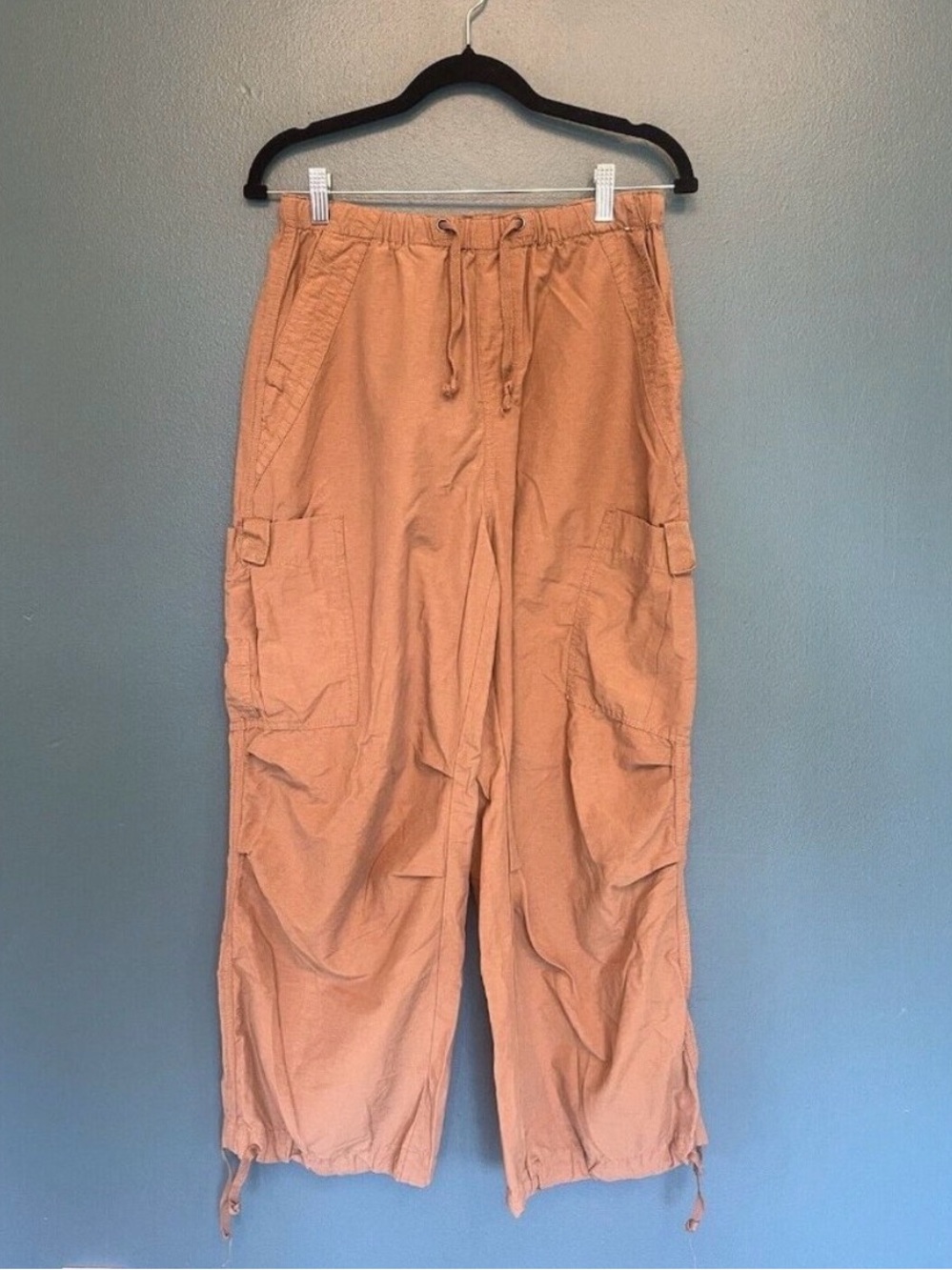 Aeropostale Baggy Parachute Cargo Pants Brown Women's XS Drawstring